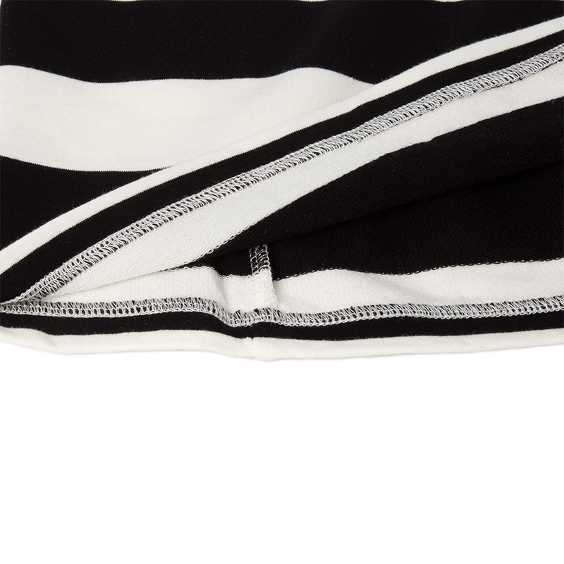 Black and white striped short T top for men