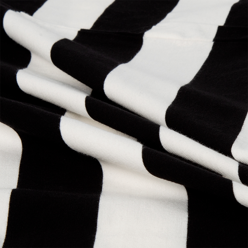 Black and white striped short T top for men